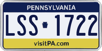 PA license plate LSS1722