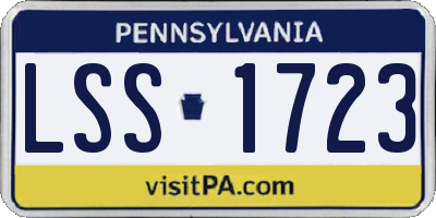 PA license plate LSS1723
