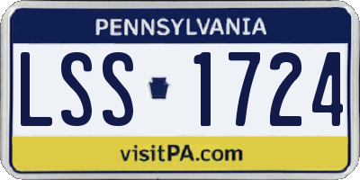 PA license plate LSS1724