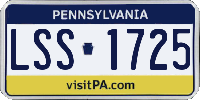 PA license plate LSS1725