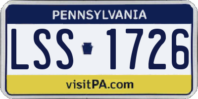 PA license plate LSS1726