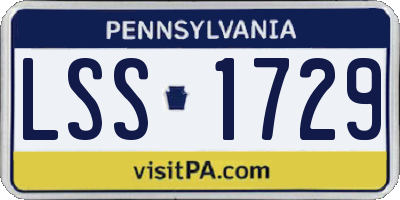 PA license plate LSS1729