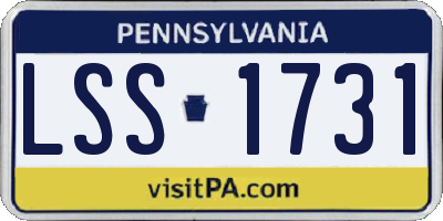 PA license plate LSS1731