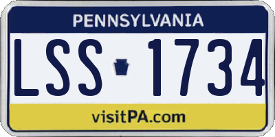 PA license plate LSS1734