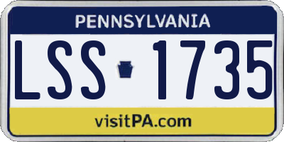 PA license plate LSS1735