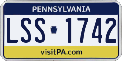 PA license plate LSS1742