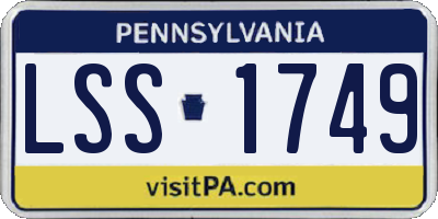 PA license plate LSS1749