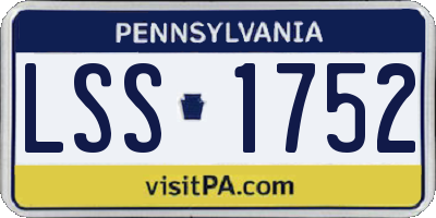 PA license plate LSS1752