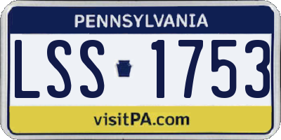 PA license plate LSS1753