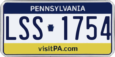 PA license plate LSS1754