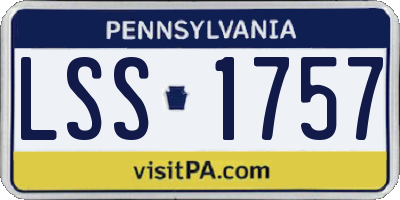 PA license plate LSS1757