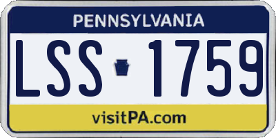PA license plate LSS1759