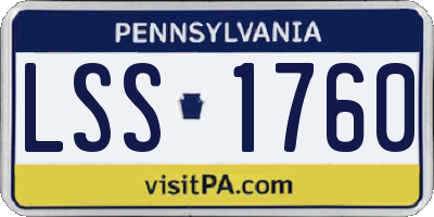 PA license plate LSS1760