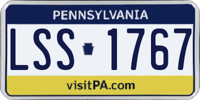 PA license plate LSS1767