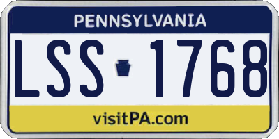 PA license plate LSS1768