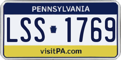 PA license plate LSS1769