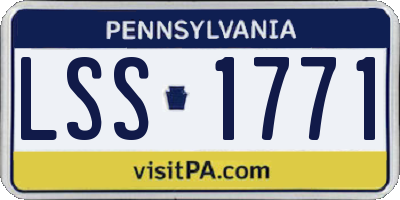 PA license plate LSS1771