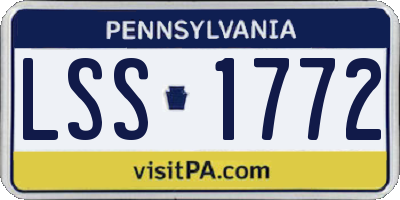 PA license plate LSS1772