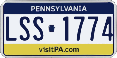 PA license plate LSS1774