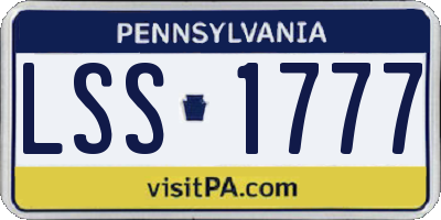 PA license plate LSS1777