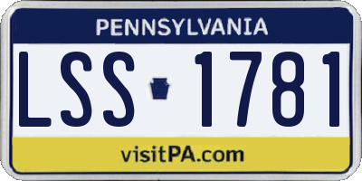 PA license plate LSS1781