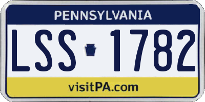 PA license plate LSS1782