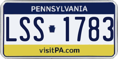 PA license plate LSS1783
