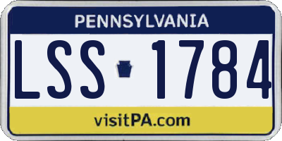 PA license plate LSS1784