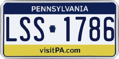 PA license plate LSS1786