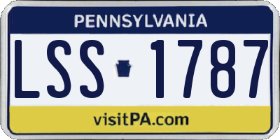PA license plate LSS1787