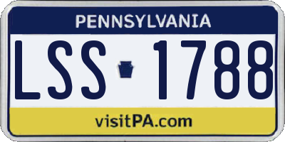 PA license plate LSS1788
