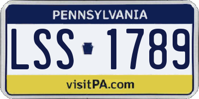 PA license plate LSS1789