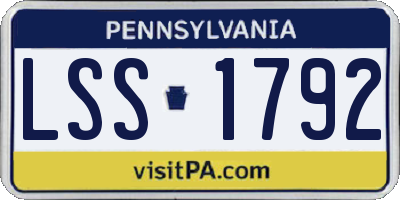 PA license plate LSS1792