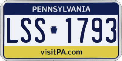 PA license plate LSS1793