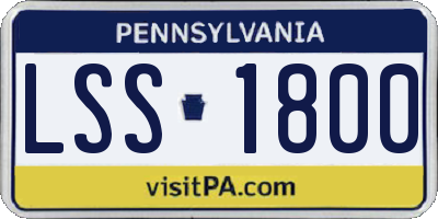 PA license plate LSS1800