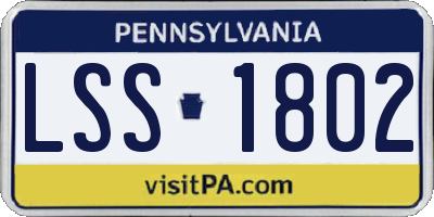 PA license plate LSS1802