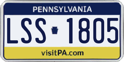 PA license plate LSS1805