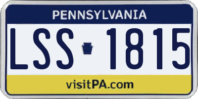 PA license plate LSS1815