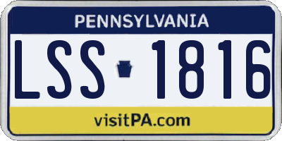 PA license plate LSS1816
