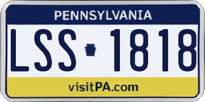 PA license plate LSS1818