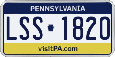 PA license plate LSS1820