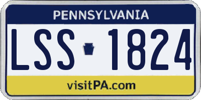 PA license plate LSS1824