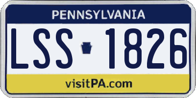 PA license plate LSS1826