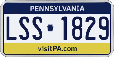 PA license plate LSS1829