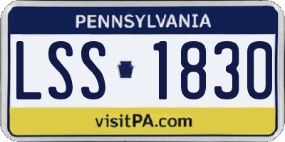 PA license plate LSS1830