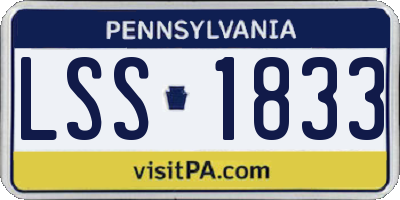 PA license plate LSS1833