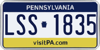 PA license plate LSS1835