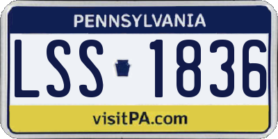 PA license plate LSS1836