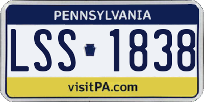 PA license plate LSS1838
