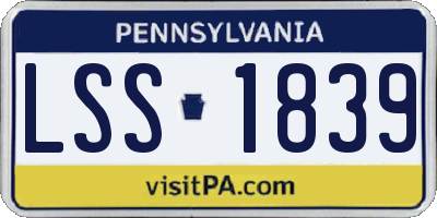 PA license plate LSS1839